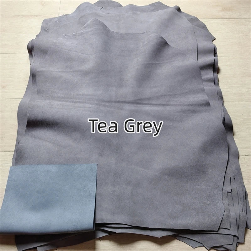 Tea Grey First Layer Sheepskin Leather 0.7–1mm | DIY Fabric Genuine Leather Fabric QXL