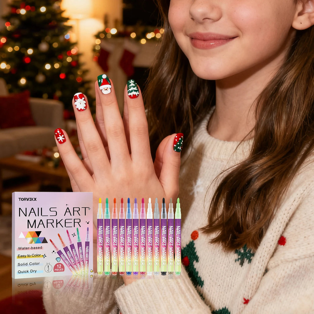 Waterproof Nail Art Graffiti Pen | Fine Tip Drawing Tool Nail Art Pen QXL
