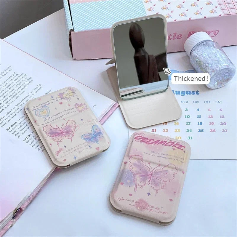 Butterfly Foldable Compact Makeup Mirror | Portable Travel Mini Compact Makeup Mirror QXL