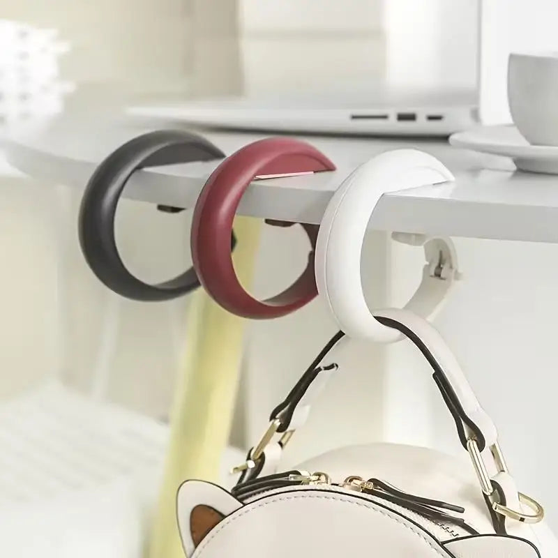No-Drill Table Edge Hook | Portable Clip-On Bag Hanger Table Edge Hook QXL