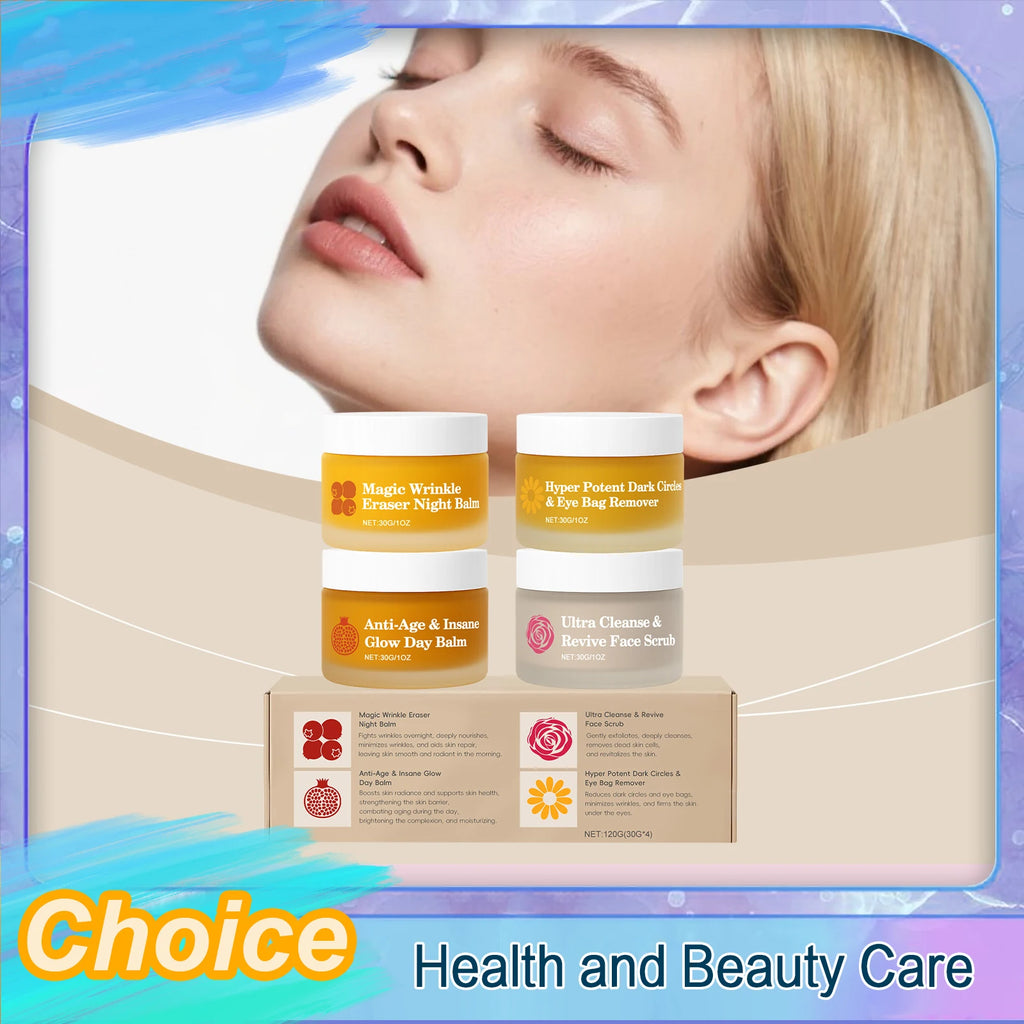 Day & Night Face Cream Set – Hyaluronic Acid, Eye Cream & Scrub Face Cream Set QXL