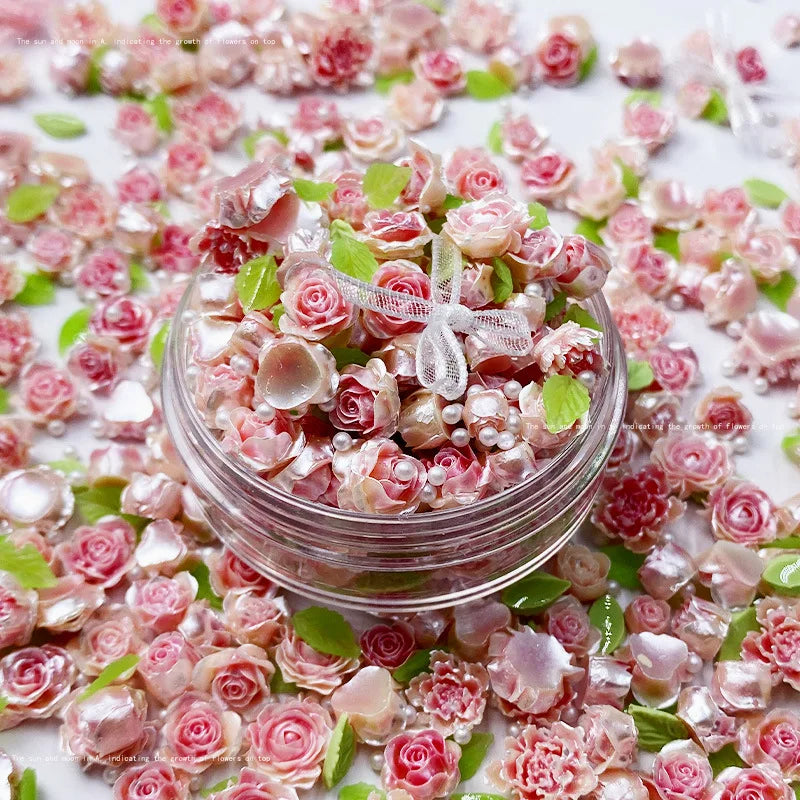 20-Pack 3D Kawaii Flower Nail Art Charms | Rose & Camellia DIY 3D Nail Art Charms QXL