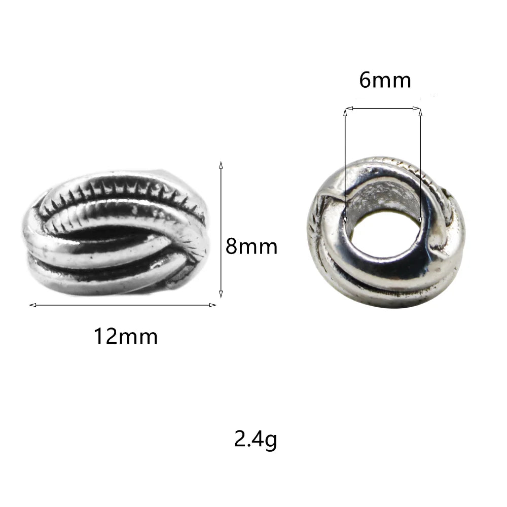 10-Pack Viking Rune Dreadlock Beard Bead Rings | Silver Metal Hair Braid Beads QXL