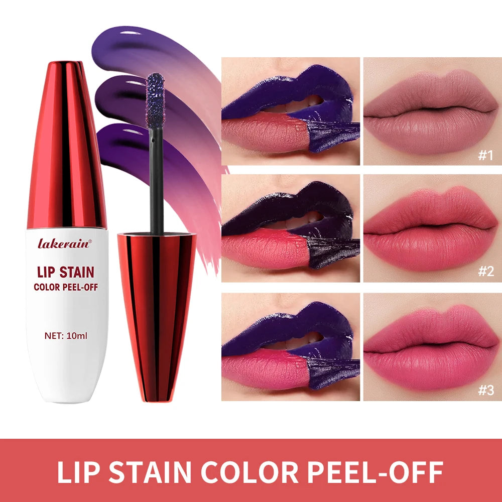 Peel-Off Matte Lip Stain | 24H Waterproof Long-Lasting Color Peel-Off Lip Stain QXL