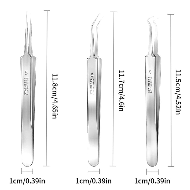Blackhead Extractor Tweezers with LED Light | 3 Tip Styles Blackhead Extractor Tool QXL