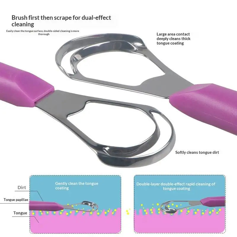 DIKALU Stainless Steel Tongue Scraper for Fresh Breath Tongue Scraper QXL