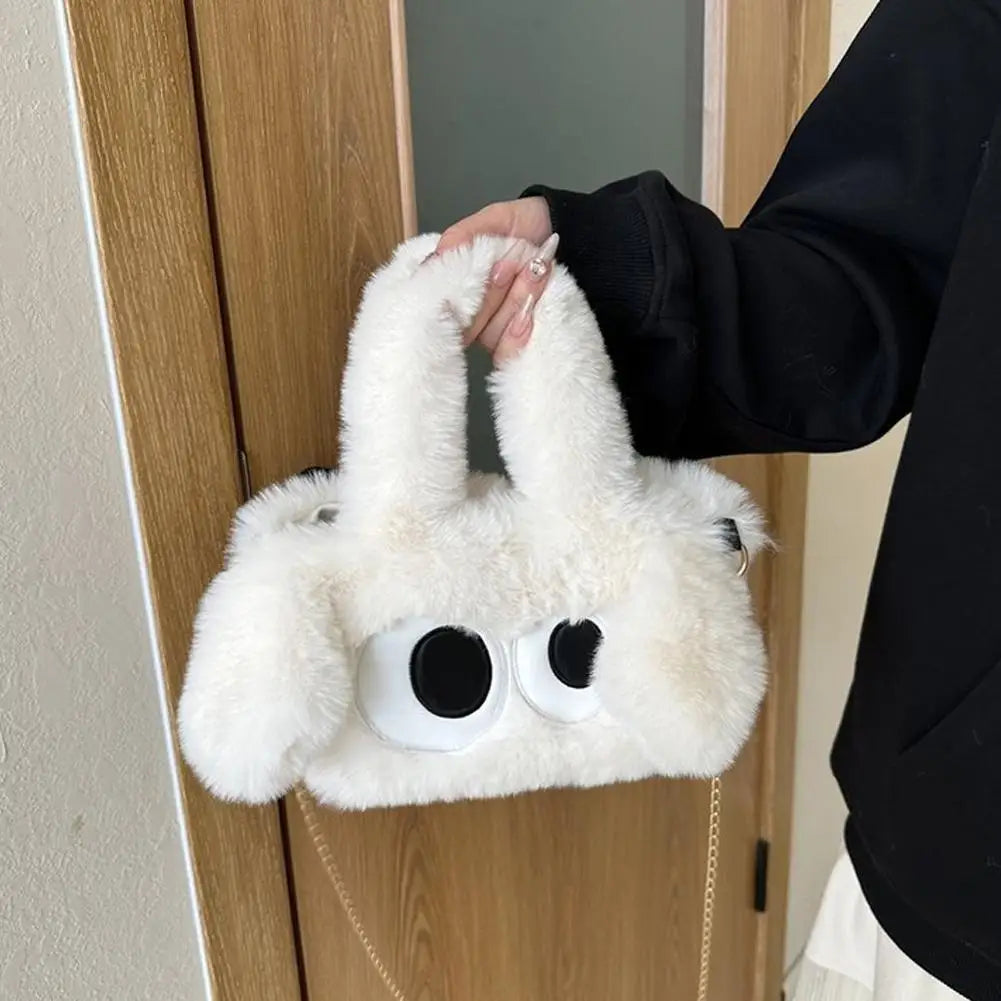 Kawaii Big Eye Plush Crossbody Bag | Y2K Cute Shoulder Purse Plush Crossbody Bag QXL