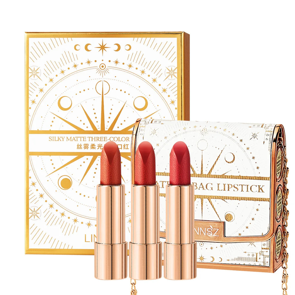 TVLV 3-Piece Matte Lipstick Set with Lip Liner & Case Matte Lipstick Set QXL