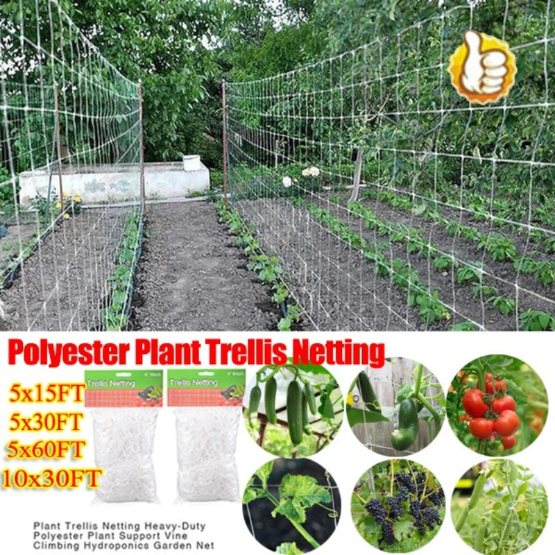Heavy-Duty Polyester Plant Trellis Net | Vine Climbing Support Garden Trellis Netting QXL