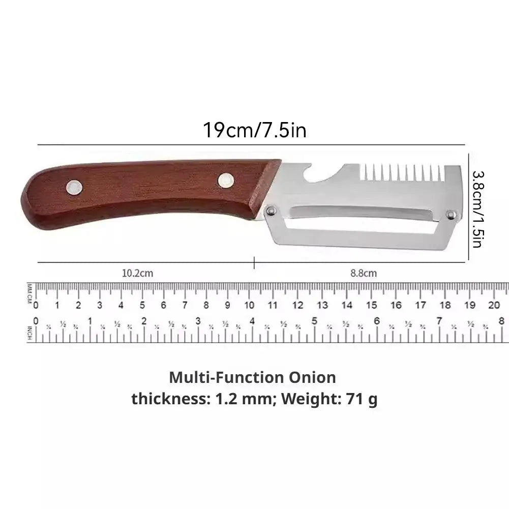 3-in-1 Vegetable Peeler & Shredder | Stainless Steel Wood Handle Vegetable Peeler QXL