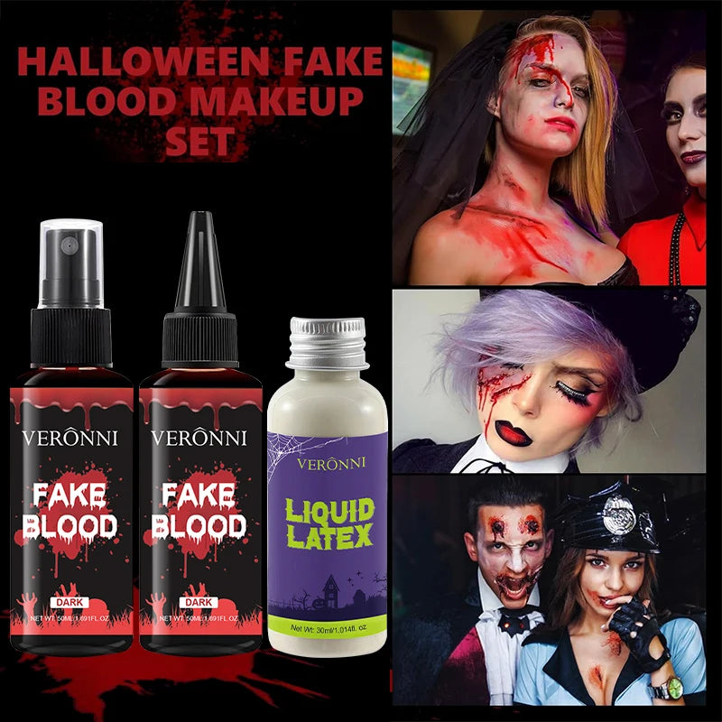 Halloween SFX Kit | Skin Wax, Fake Blood & Liquid Latex 3-Pc SFX Makeup Kit QXL