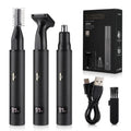 3-in-1 Electric Nose & Ear Hair Trimmer | LED USB Rechargeable Electric Hair Trimmer QXL black
