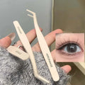 Anti-Stick Curved Eyelash Tweezers | Stainless Steel Lash Tool Eyelash Tweezers QXL Default Title