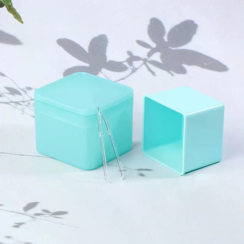 Double Layer Cotton Pad Storage Box with Tweezer | Flip Lid Cosmetic Storage Box QXL