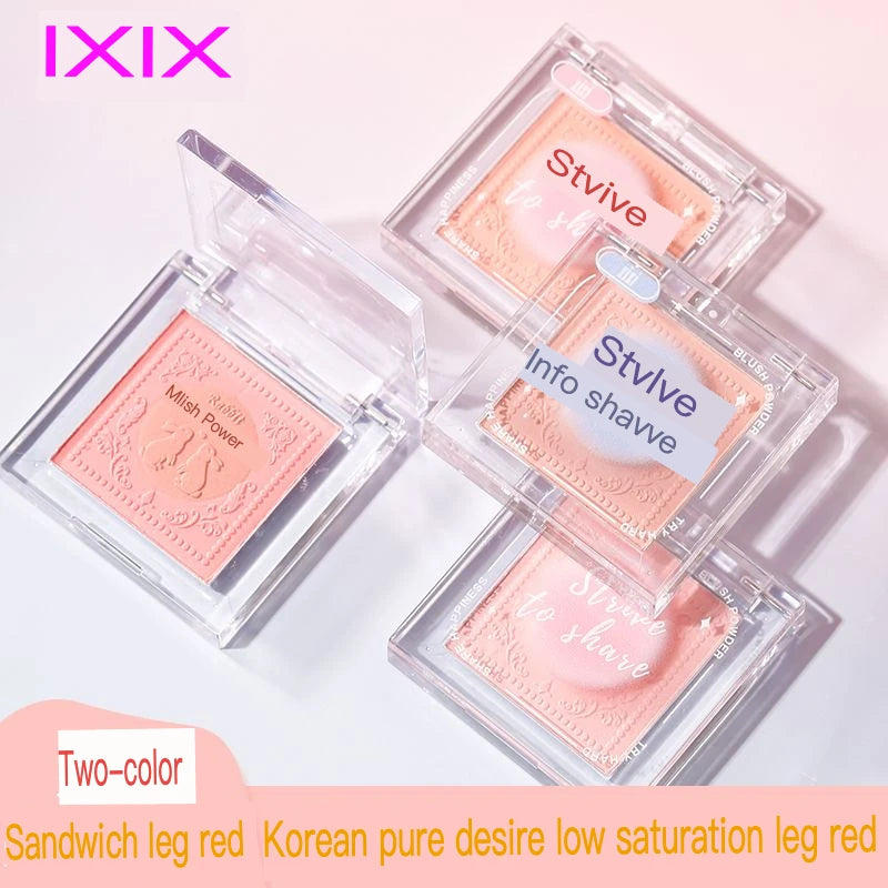 XIXI Two-Color Matte Blush Palette | Korean Nude Natural Finish Powder Blush Palette QXL