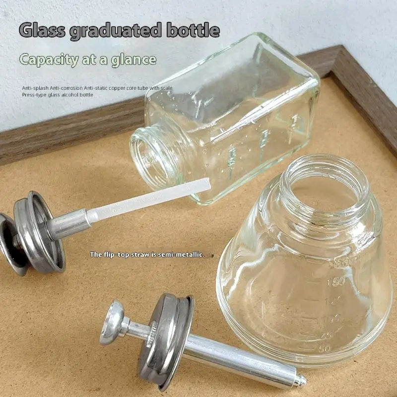 100ml Refillable Glass Press Pump Bottle for Nail Art Remover Nail Pump Dispenser QXL