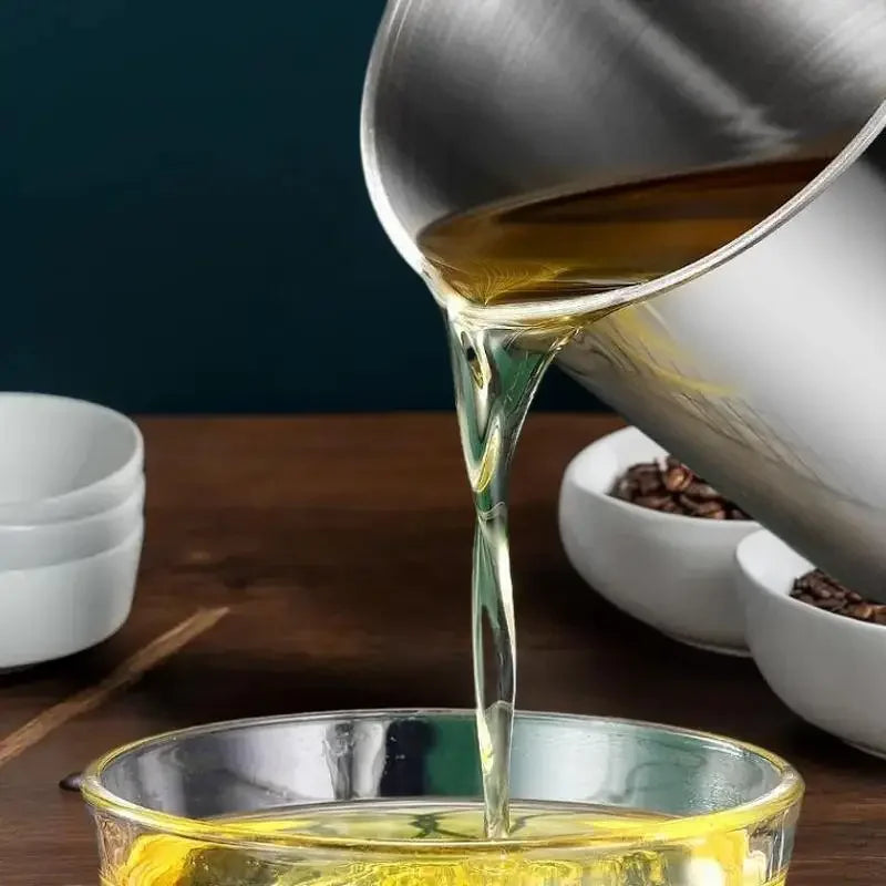 Stainless Steel Oil Strainer Pot with Filter, Lid & Base Oil Strainer Pot QXL
