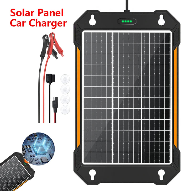 12W Monocrystalline Solar Panel Car Battery Charger MPPT Solar Battery Charger QXL