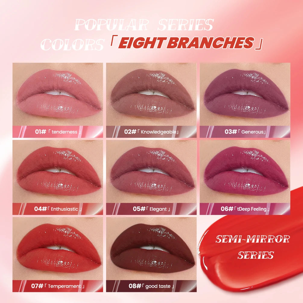 QIBEST Mirror Watery Lip Glaze | Hydrating Lip Gloss Tint Mirror Lip Glaze QXL