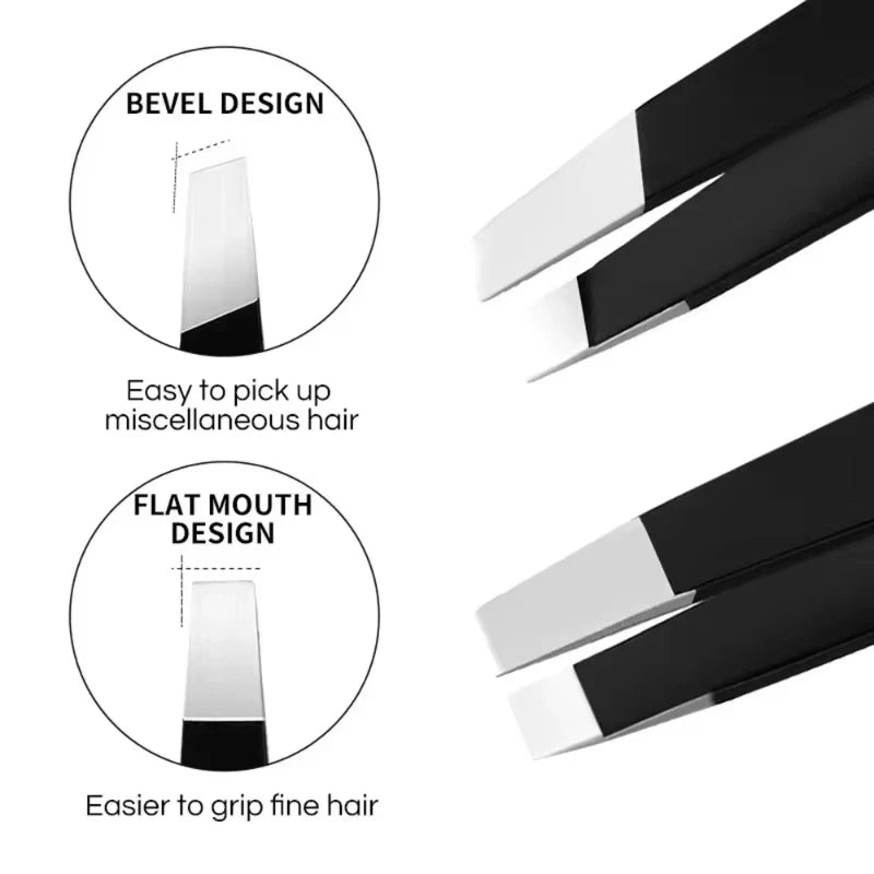 Stainless Steel Slant Tip Precision Tweezer for Eyebrows Precision Tweezer QXL