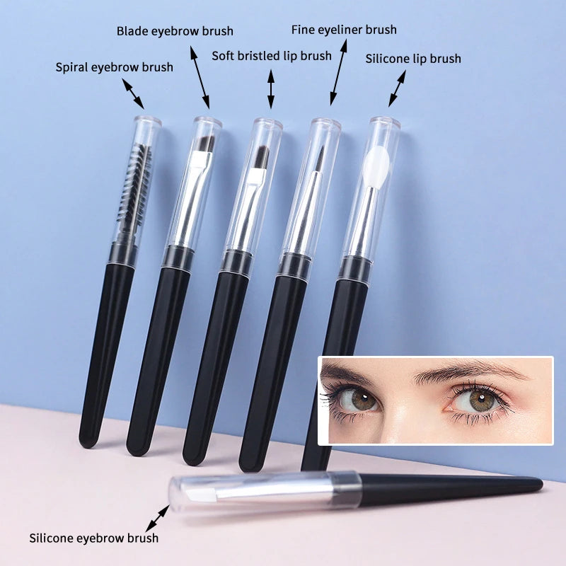 Portable Travel Makeup Brush with Lid – Eyeshadow & Eyebrow Travel Makeup Brush QXL