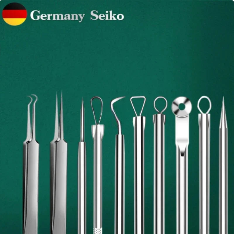 11-Piece Blackhead Extractor Tool Kit | Stainless Steel Set Blackhead Extractor Kit QXL