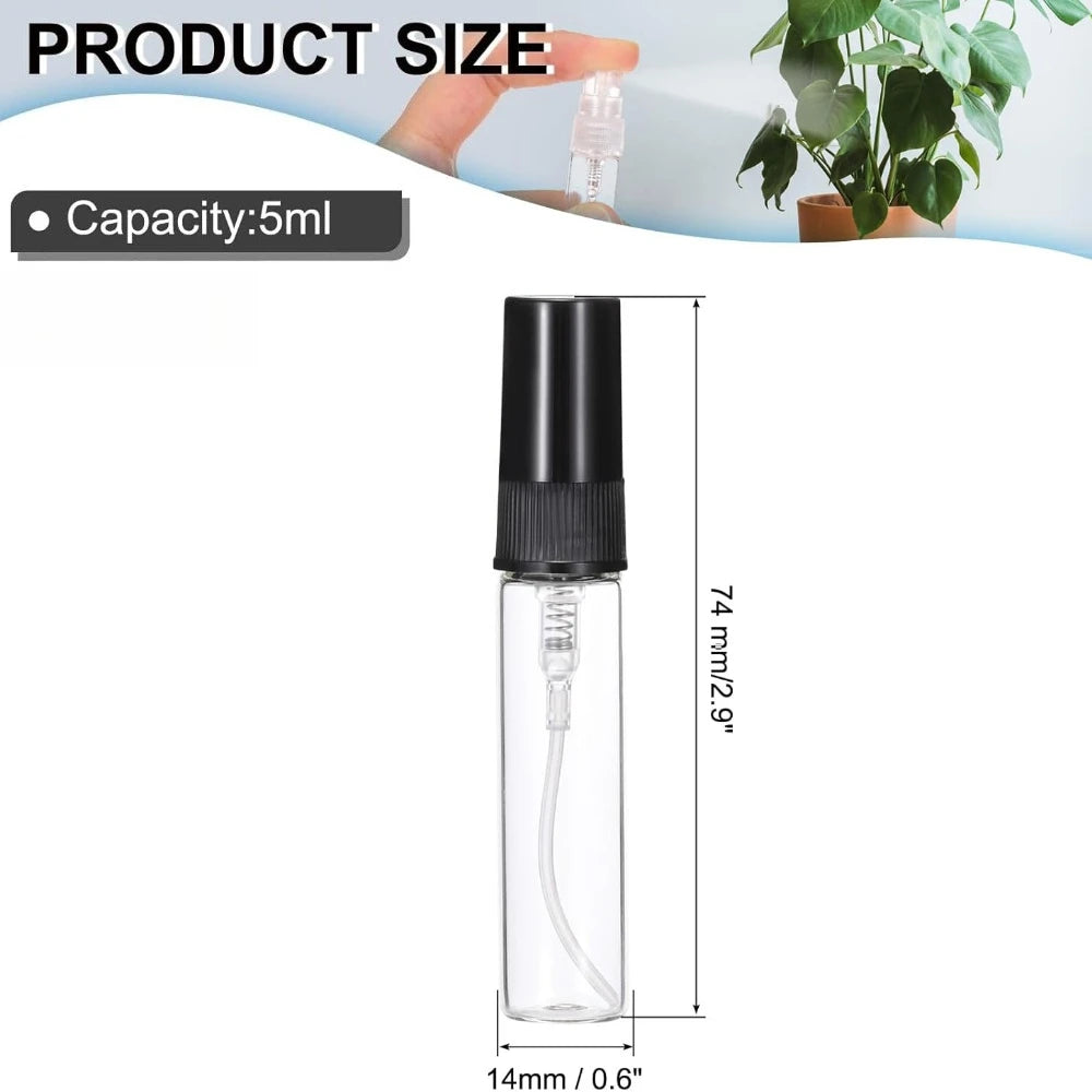 40-Pack Mini Glass Perfume Vials 5ml & 10ml | Refillable Sample Glass Perfume Vials QXL
