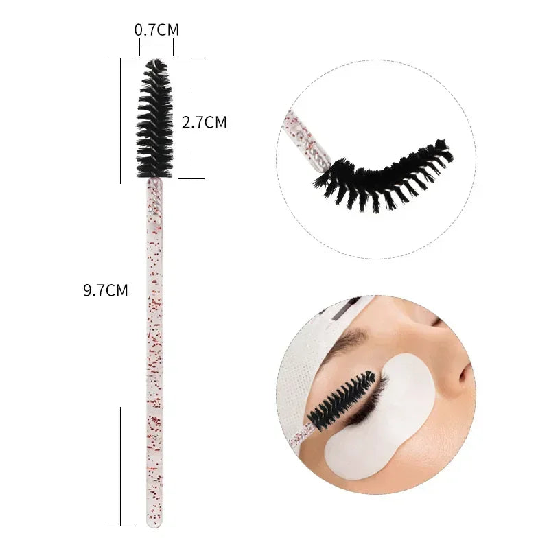100-Pack Disposable Mascara Wands & Lip Applicators Set Disposable Makeup Applicators QXL