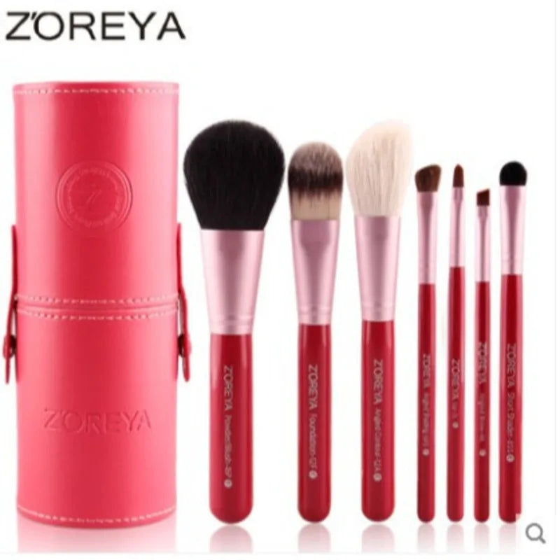 7-Piece Makeup Brush Set with PU Case | Eye, Face & Contour Makeup Brush Set QXL