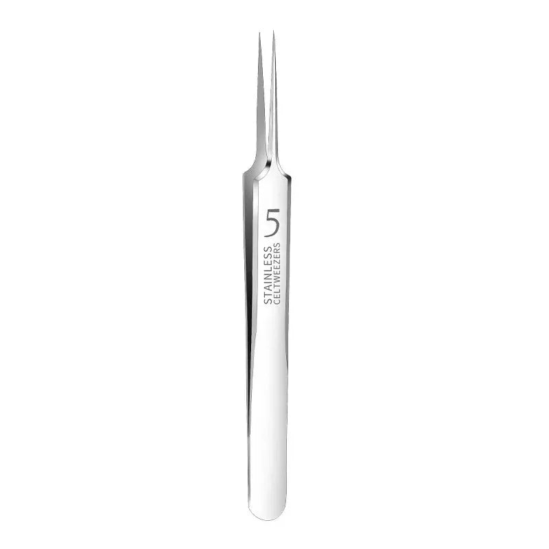 Extra Fine No.5 Blackhead Tweezer | Stainless Steel Skin Tool Facial Extraction Tweezer QXL AL005-1PC-Silver