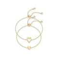 Adjustable Heart Cutout Couple Bracelet Set – 2PCS Gift Couple Bracelet Set QXL 2PCS Set 20cm