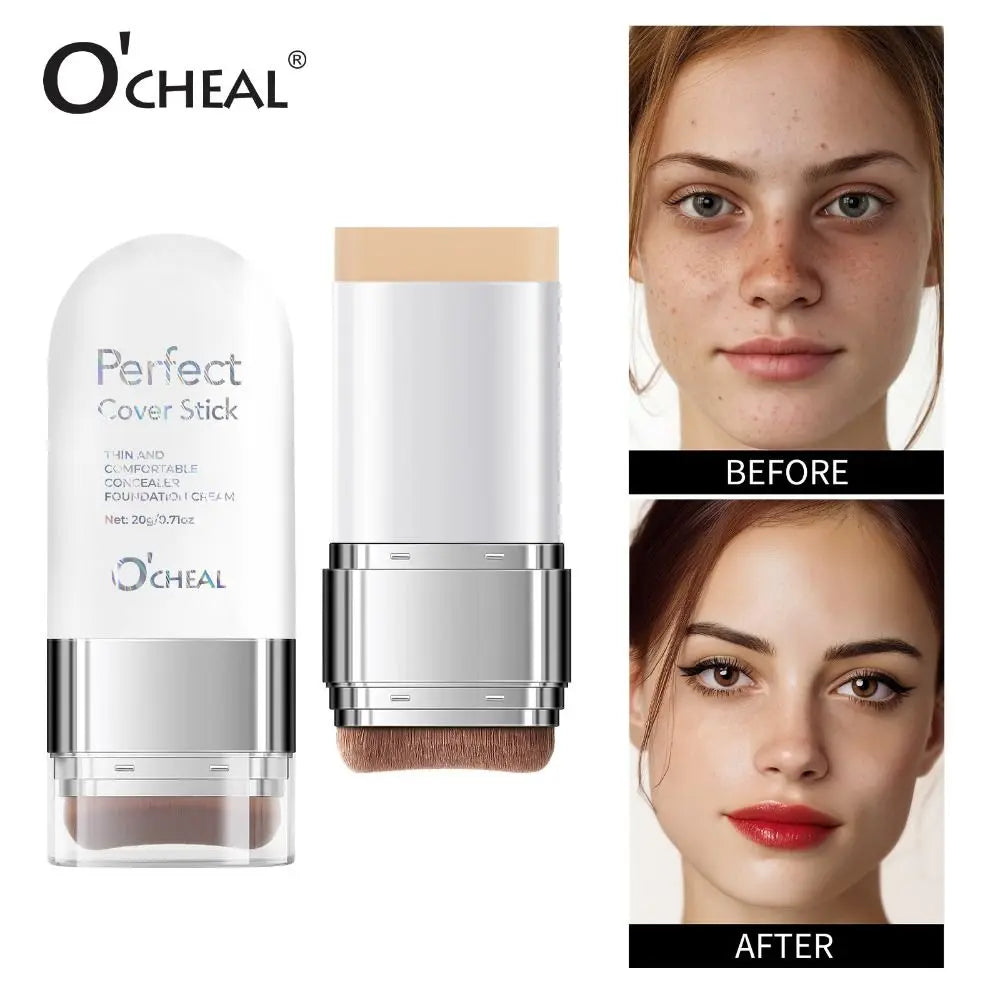 Waterproof Concealer Foundation Stick with Brush | Full Cover Concealer Foundation Stick QXL