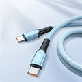 240W USB-C to USB-C Fast Charging Braided Cable 5A USB-C Charging Cable QXL C-C Blue 1.5m