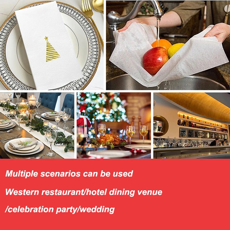 Christmas Paper Napkins 30×43cm | Virgin Wood Pulp Serviettes Paper Napkins QXL