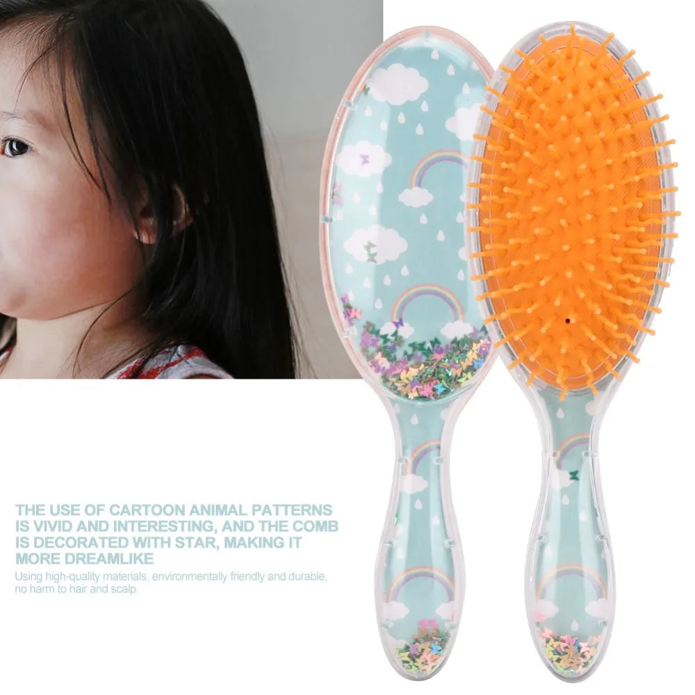 Air Cushion Hair Comb | Anti-Static Rainbow Glitter Cartoon Air Cushion Hair Comb QXL