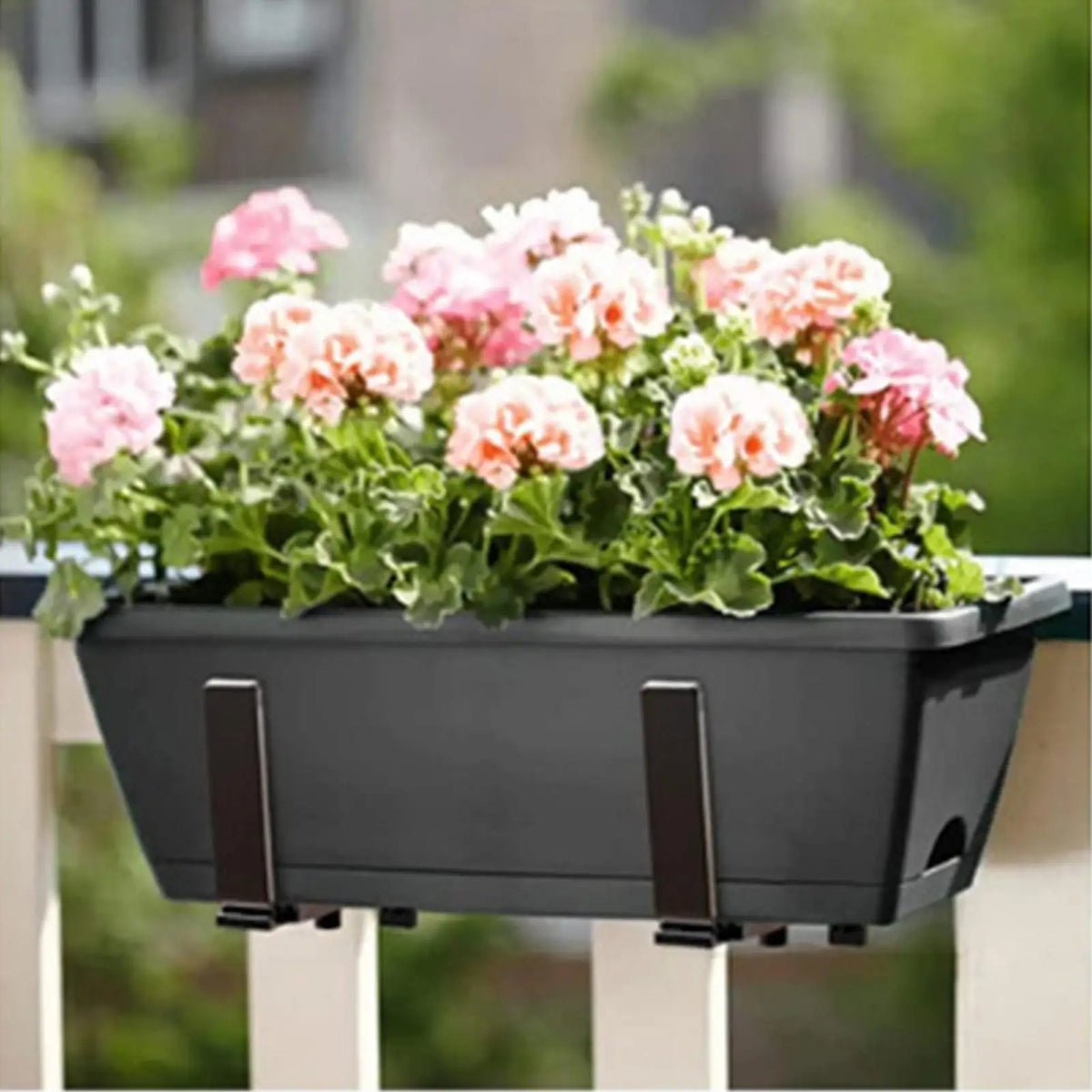 Adjustable Metal Window Box Brackets & Flower Pot Holder 2-Pack Plant Pot Bracket QXL