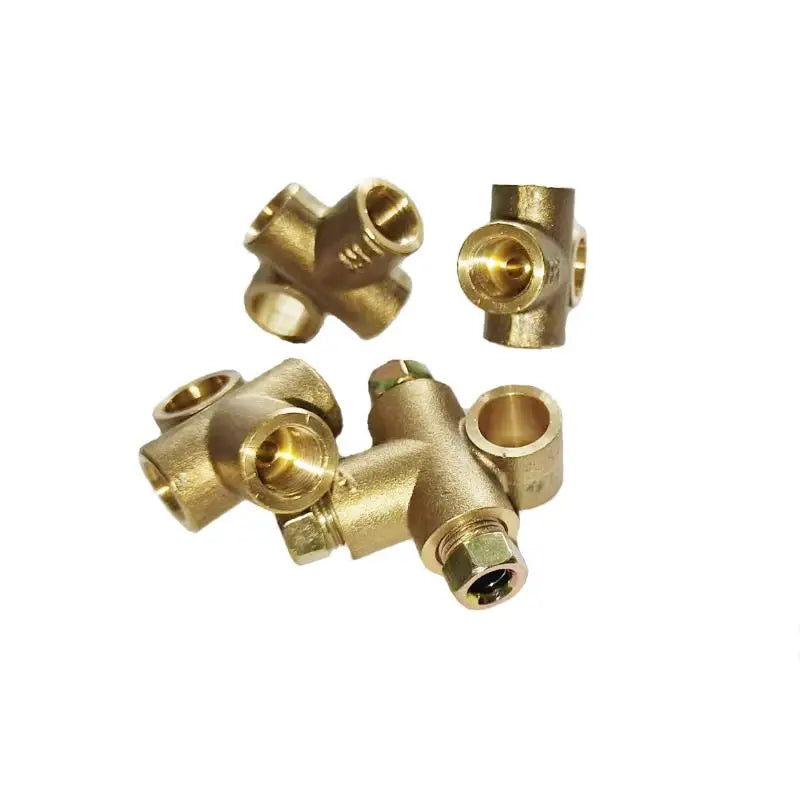 3-Way Brass Brake Tee Connector 3/16" M10 Pipe Fitting Brake Pipe Fitting QXL