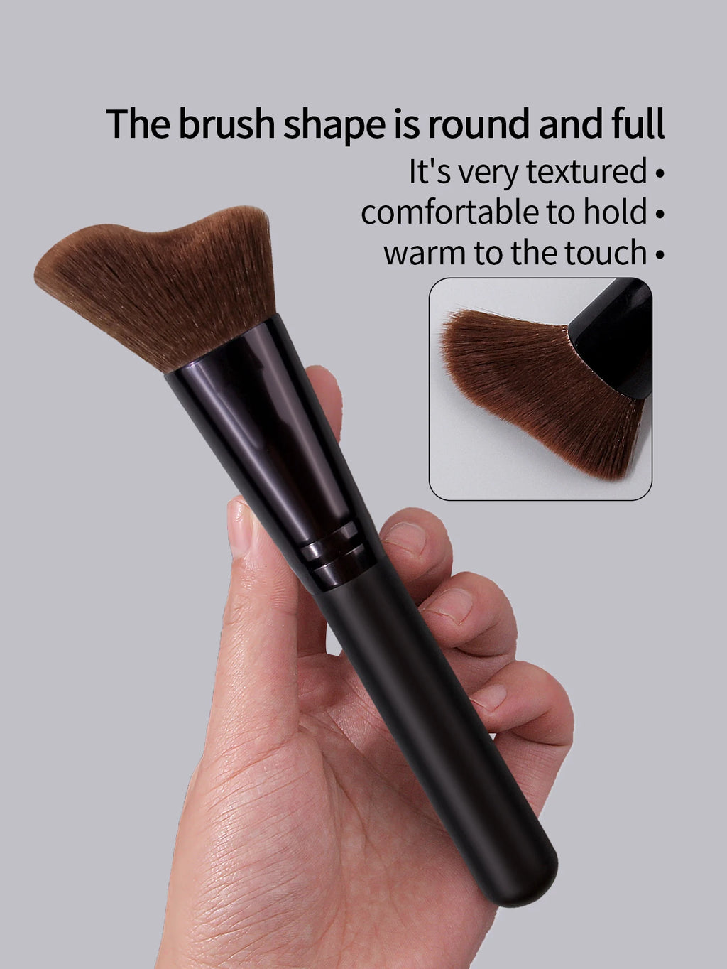 Contouring & Shadow Makeup Brush | Wood Handle Nylon Contouring Makeup Brush QXL