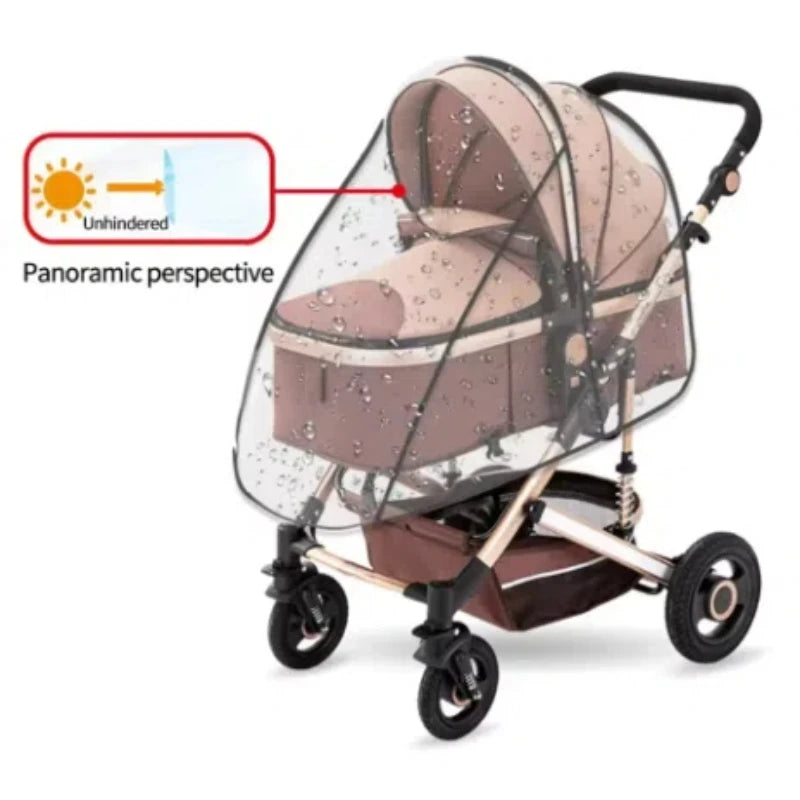 Universal Transparent Stroller Rain Cover | Waterproof Zip Stroller Rain Cover QXL