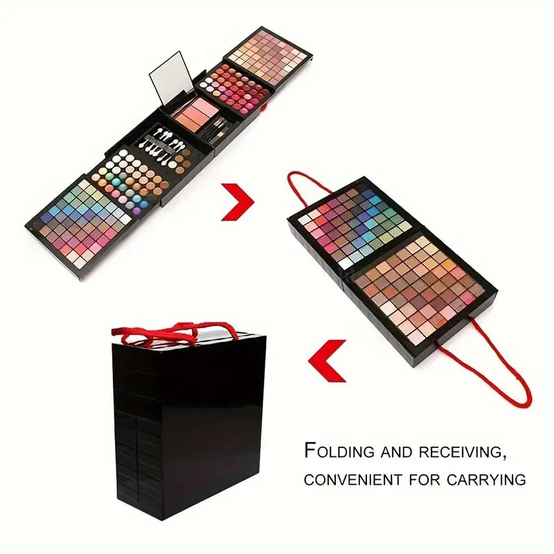 VERONNI 177-Color Makeup Set | Eyeshadow, Blush & Mirror Makeup Palette Set QXL