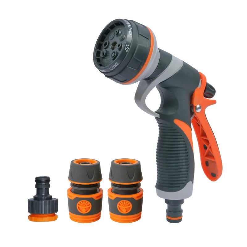 8-Mode High-Pressure Garden Hose Nozzle Sprayer Gun Garden Hose Nozzle QXL With connector B