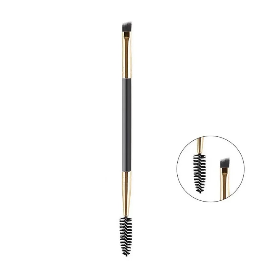 2-in-1 Double-Ended Eyebrow & Eyelash Spoolie Brush Eyebrow Spoolie Brush QXL black-gold