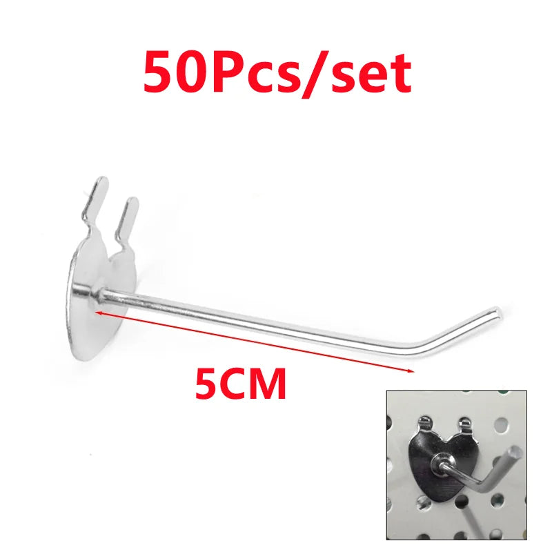 50-Pack Carbon Steel Pegboard Hooks | Tool & Retail Display Pegboard Hooks QXL 3.3mmX5cm 50pcs