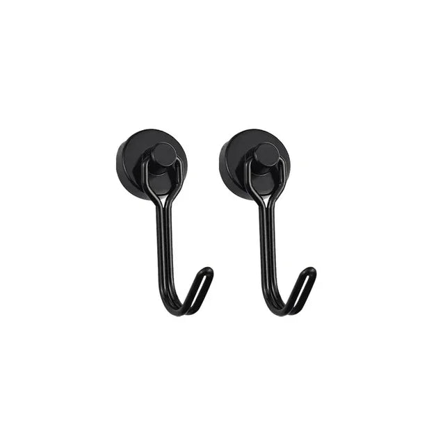 Heavy-Duty Neodymium Magnetic Swivel Hooks | 1–8 Pack Magnetic Swivel Hooks QXL M477 2pcs black