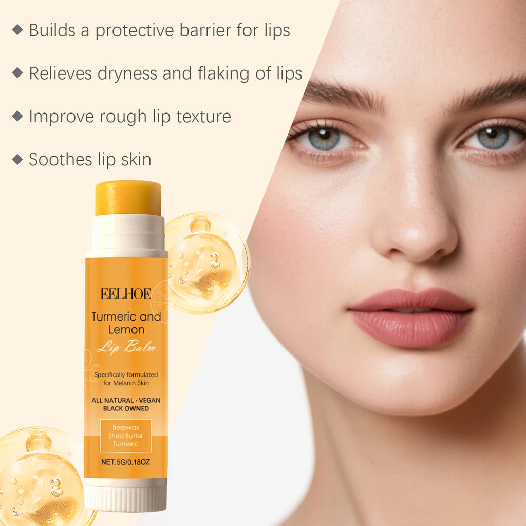 Eelhoe Turmeric Lemon Lip Balm | Shea Butter Hydrating Treatment Lip Balm Treatment QXL