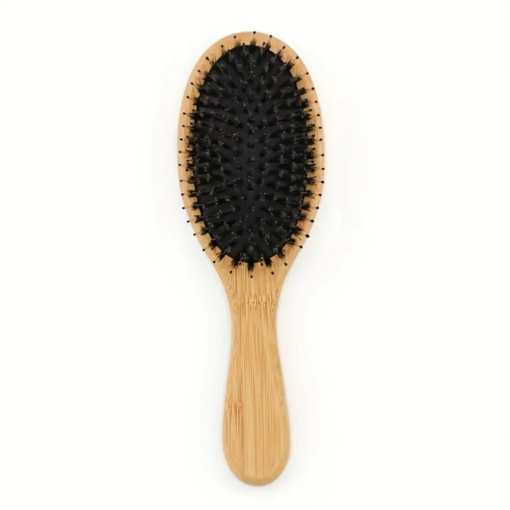 Boar Bristle Bamboo Paddle Hair Brush | Detangle & Scalp Massage Paddle Hair Brush QXL 1PC
