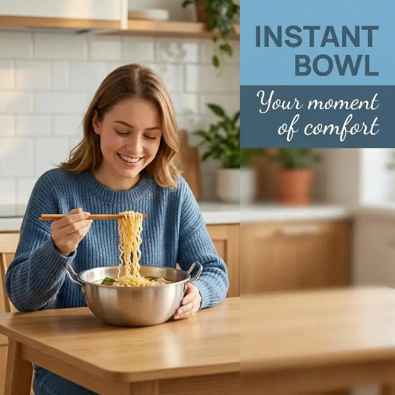 201 Stainless Steel Bowl with Double Handles | Noodle & Salad Stainless Steel Bowl QXL