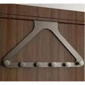 No-Drill Over-The-Door Coat Rack | Triangular Hook Organizer Over-Door Hook Rack QXL GRAY
