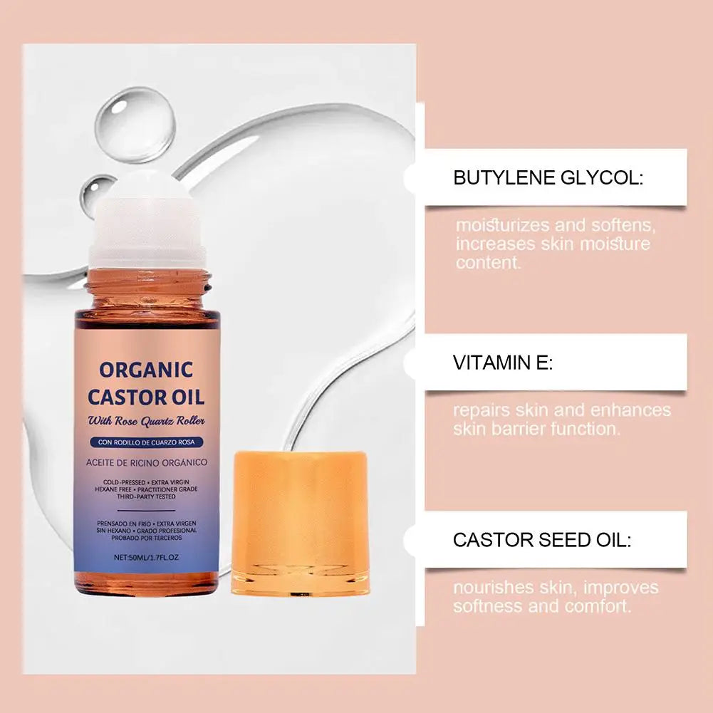 50ml Castor Oil Rollerball Body Oil | Deep Hydration Rollerball Body Oil QXL