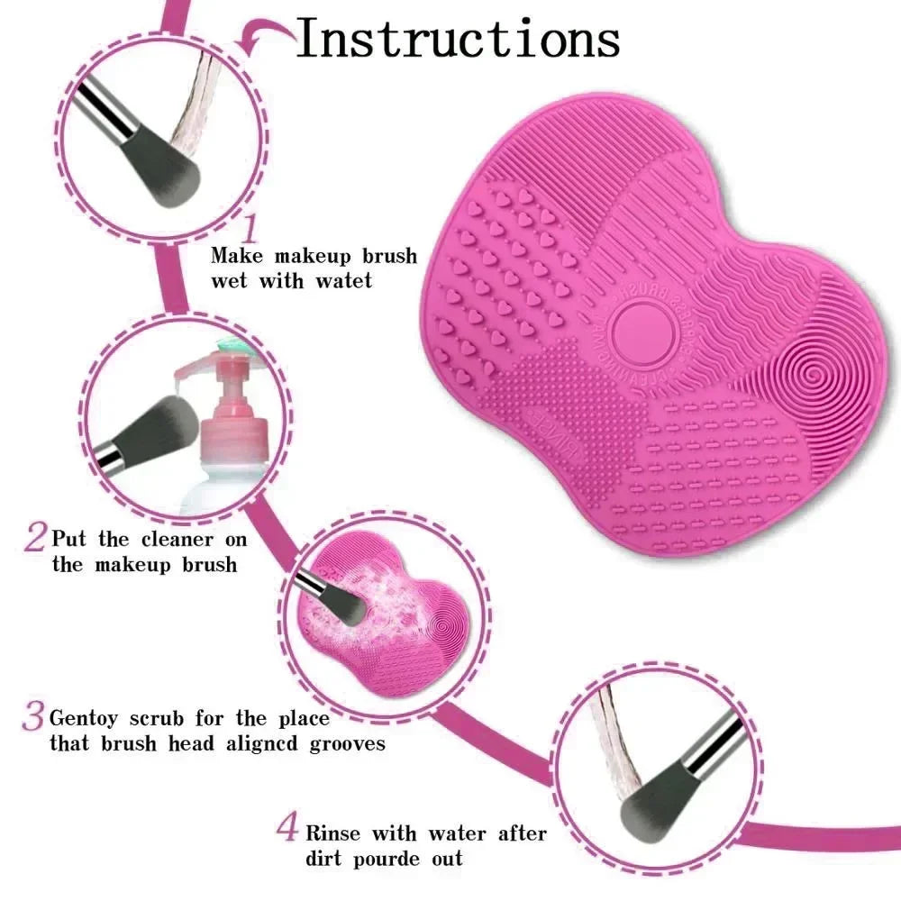 Silicone Makeup Brush Cleaning Mat & Scrubber Pad Brush Cleaning Mat QXL